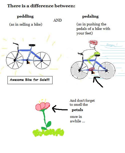 Do you peddle or pedal a bike 